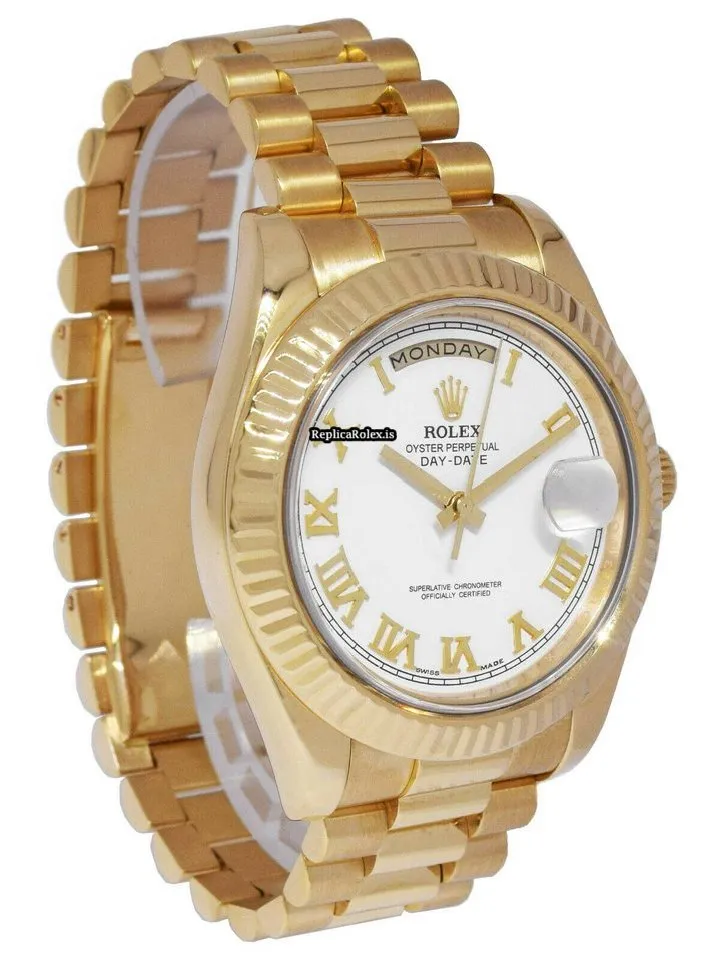 Trustworthy Fake Rolex Day-date II 218238 Automatic Movement 41mm Yellow Gold Case Mens/unisex Watch - Image 4