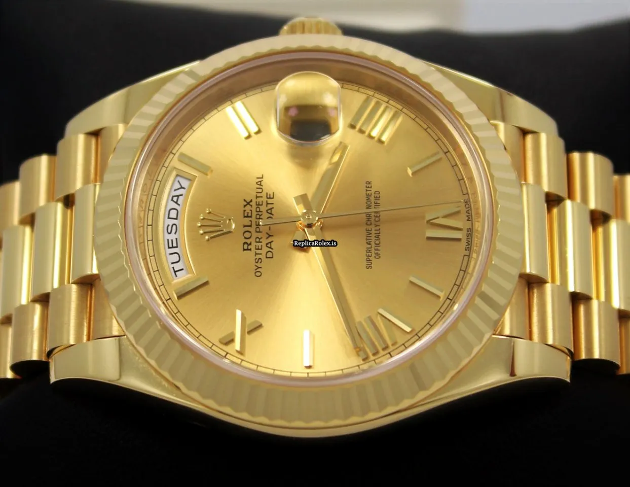Perfect Fake Rolex Day-date 40 228238 Automatic Movement 40mm Yellow Gold Case Mens/unisex Watch - Image 11