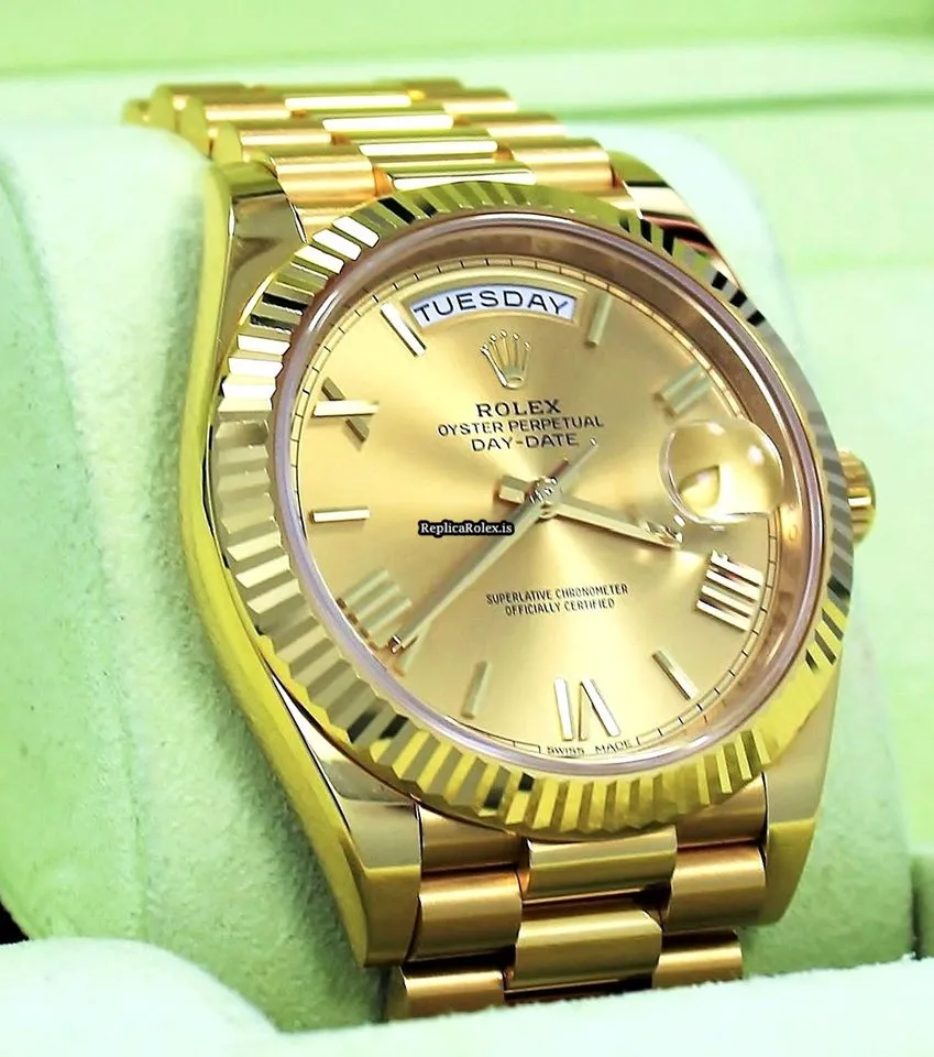 Perfect Fake Rolex Day-date 40 228238 Automatic Movement 40mm Yellow Gold Case Mens/unisex Watch - Image 2