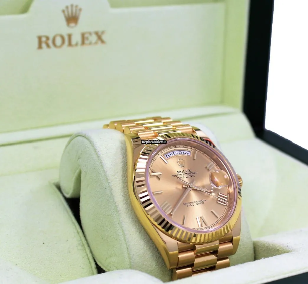 Perfect Fake Rolex Day-date 40 228238 Automatic Movement 40mm Yellow Gold Case Mens/unisex Watch - Image 3
