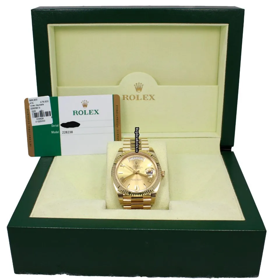 Perfect Fake Rolex Day-date 40 228238 Automatic Movement 40mm Yellow Gold Case Mens/unisex Watch - Image 5