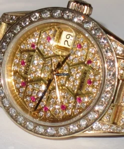 Top Replica Rolex Datejust Self Winding Automatic 26mm Yellow Gold Case Womens Watch