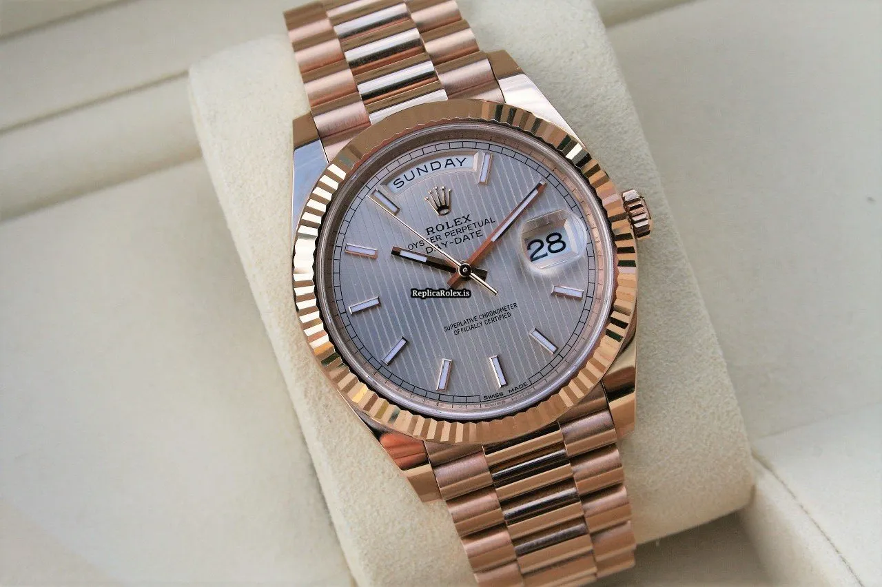 Wonderful Fake Rolex Day-date 40 228235 Caliber 3255 Automatic Movement 40mm Rose Gold Case Mens/unisex Watch - Image 5