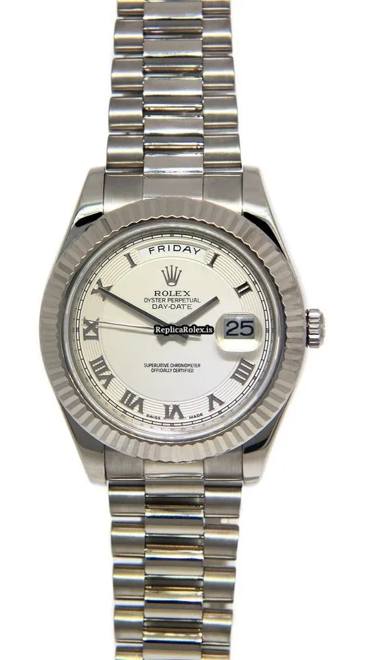 High-end Replica Rolex Day-date II 218239 Automatic Movement 41mm White Gold Case Watch - Image 11