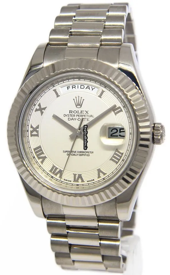 High-end Replica Rolex Day-date II 218239 Automatic Movement 41mm White Gold Case Watch - Image 2