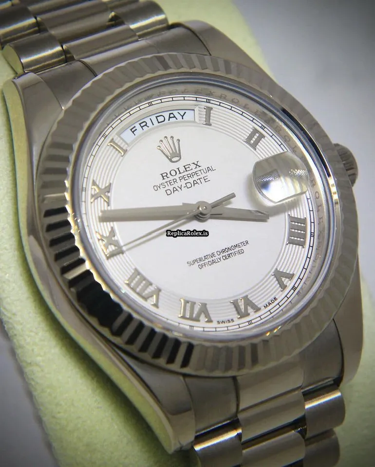 High-end Replica Rolex Day-date II 218239 Automatic Movement 41mm White Gold Case Watch - Image 5