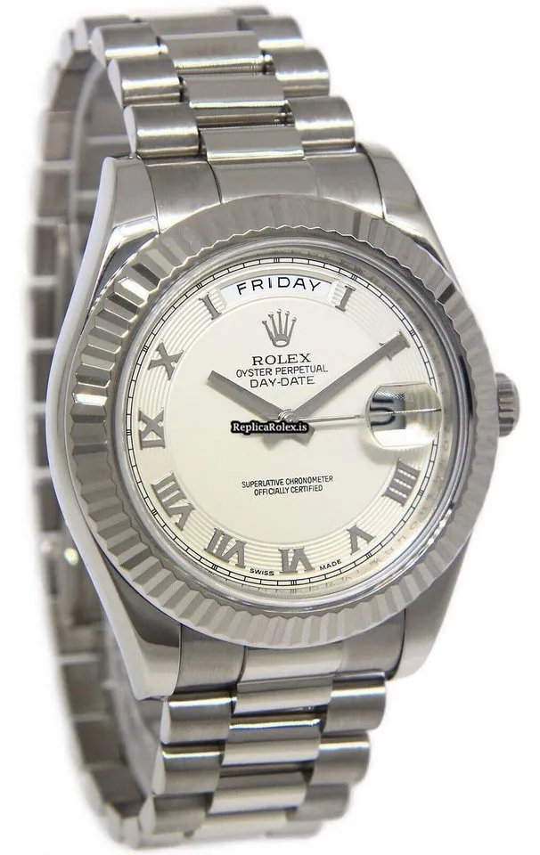 High-end Replica Rolex Day-date II 218239 Automatic Movement 41mm White Gold Case Watch - Image 7