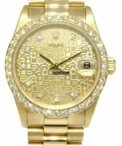 High Quality Fake Rolex Lady-datejust 68278 Automatic Movement 31mm Yellow Gold Case Womens Watch