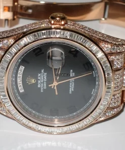 Suitable Fake Rolex Day-date II Self Winding Automatic 41mm Rose Gold Case Mens/unisex Watch