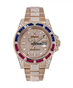 Best Replica Rolex Gmt-master II 126755saru Caliber 3186 Automatic Movement 40mm Rose Gold Case Mens/unisex Watch