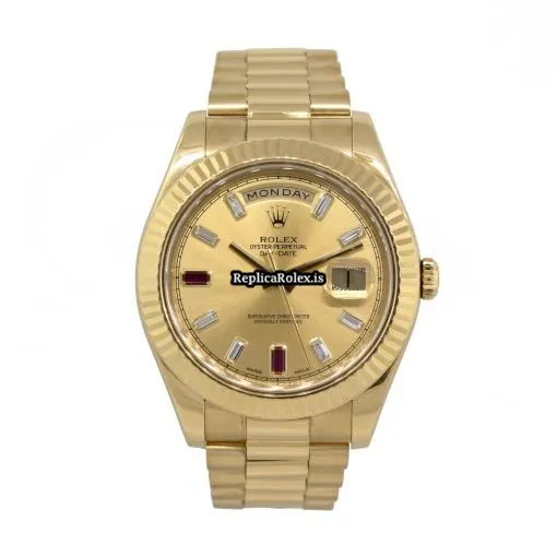 Recommend Imitation Rolex Day-date II 218238 Automatic Movement 41mm Yellow Gold Case Watch - Image 2