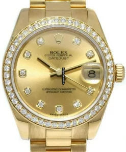 Terrific Replica Rolex Datejust 178288 Automatic Movement 31mm Yellow Gold Case Watch