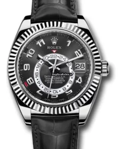 Awesome Replica Rolex Sky-dweller 326139 Caliber 9001 Automatic Movement 42mm White Gold Case Mens/unisex Watch