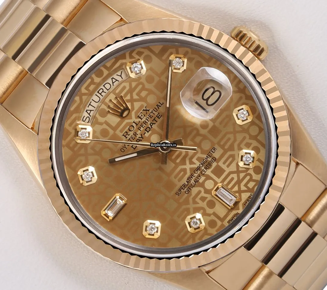 Superb Replica Rolex Day-date 36 18238 Automatic Movement 36mm Yellow Gold Case Mens/unisex Watch