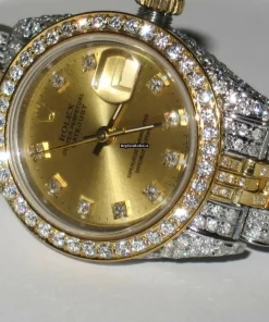 Attractive Fake Rolex Datejust Self Winding Automatic 26mm Gold/steel Case Womens Watch