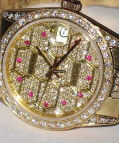 Superb Replica Rolex Datejust Self Winding Automatic 31mm Yellow Gold Case Womens Watch