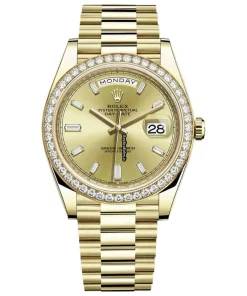 Good Fake Rolex Day-date 40 228348rbr Caliber 3255 Automatic Movement 40x48mm Yellow Gold Case Mens/unisex Watch