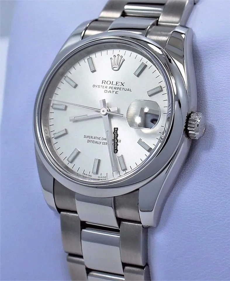 Wonderful Fakes Rolex Oyster Perpetual Date 115200 Automatic Movement 34mm Steel Case Mens/unisex Watch - Image 3