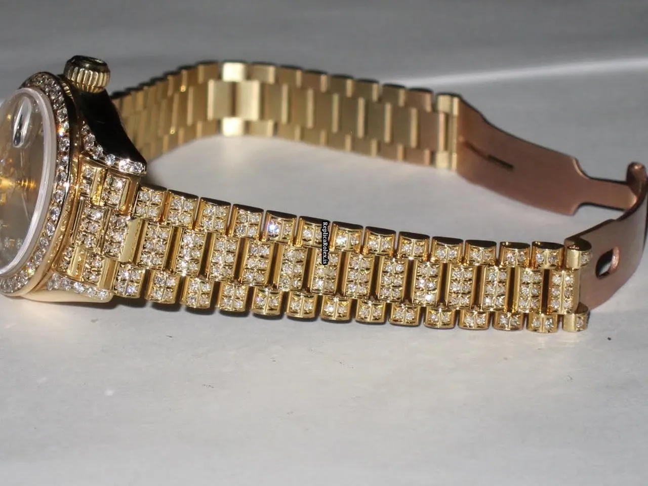 Aaa Replica Rolex Datejust Self Winding Automatic 26mm Yellow Gold Case Womens Watch - Image 5