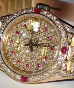 Well Made Replicas Rolex Datejust Self Winding Automatic 26mm Yellow Gold Case Womens Watch