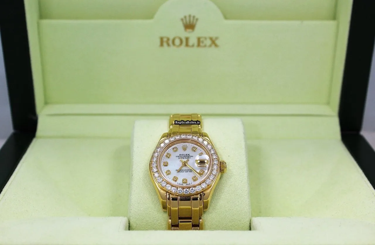 Incredible Replica Rolex Lady-datejust Pearlmaster 69298 Automatic Movement 29mm Yellow Gold Case Womens Watch - Image 6