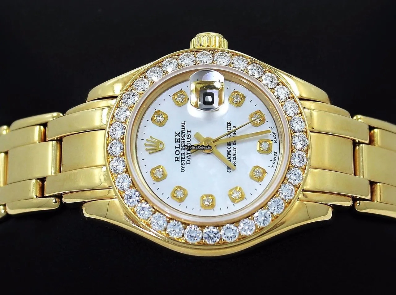 Incredible Replica Rolex Lady-datejust Pearlmaster 69298 Automatic Movement 29mm Yellow Gold Case Womens Watch - Image 7