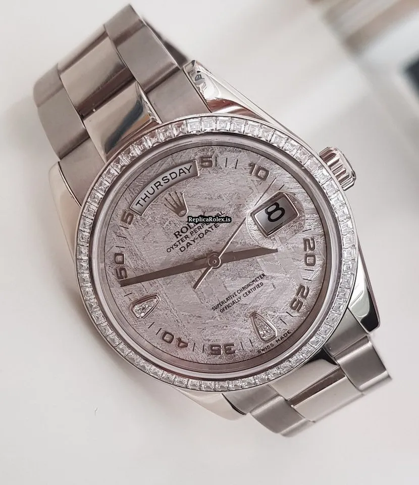 Exquisite Replica Rolex Day-date 118399 Automatic Movement White Gold Case Watch - Image 2
