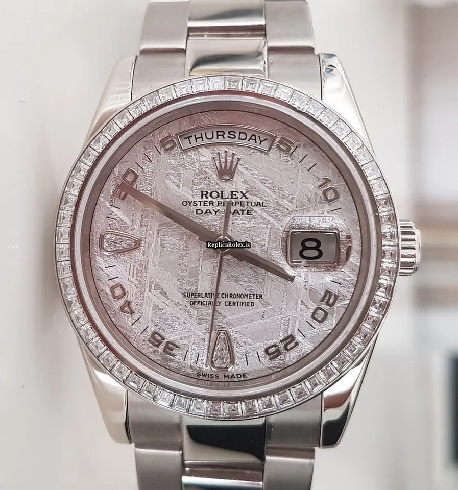 Exquisite Replica Rolex Day-date 118399 Automatic Movement White Gold Case Watch - Image 5