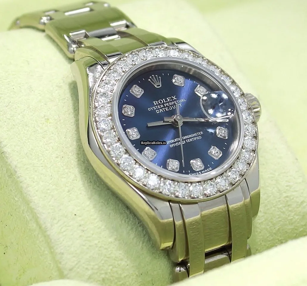 Lovely Replica Rolex Lady-datejust Pearlmaster 80299 Automatic Movement 29mm White Gold Case Watch