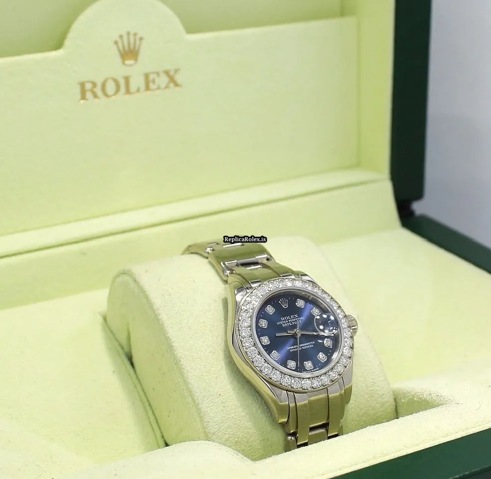 Lovely Replica Rolex Lady-datejust Pearlmaster 80299 Automatic Movement 29mm White Gold Case Watch - Image 2