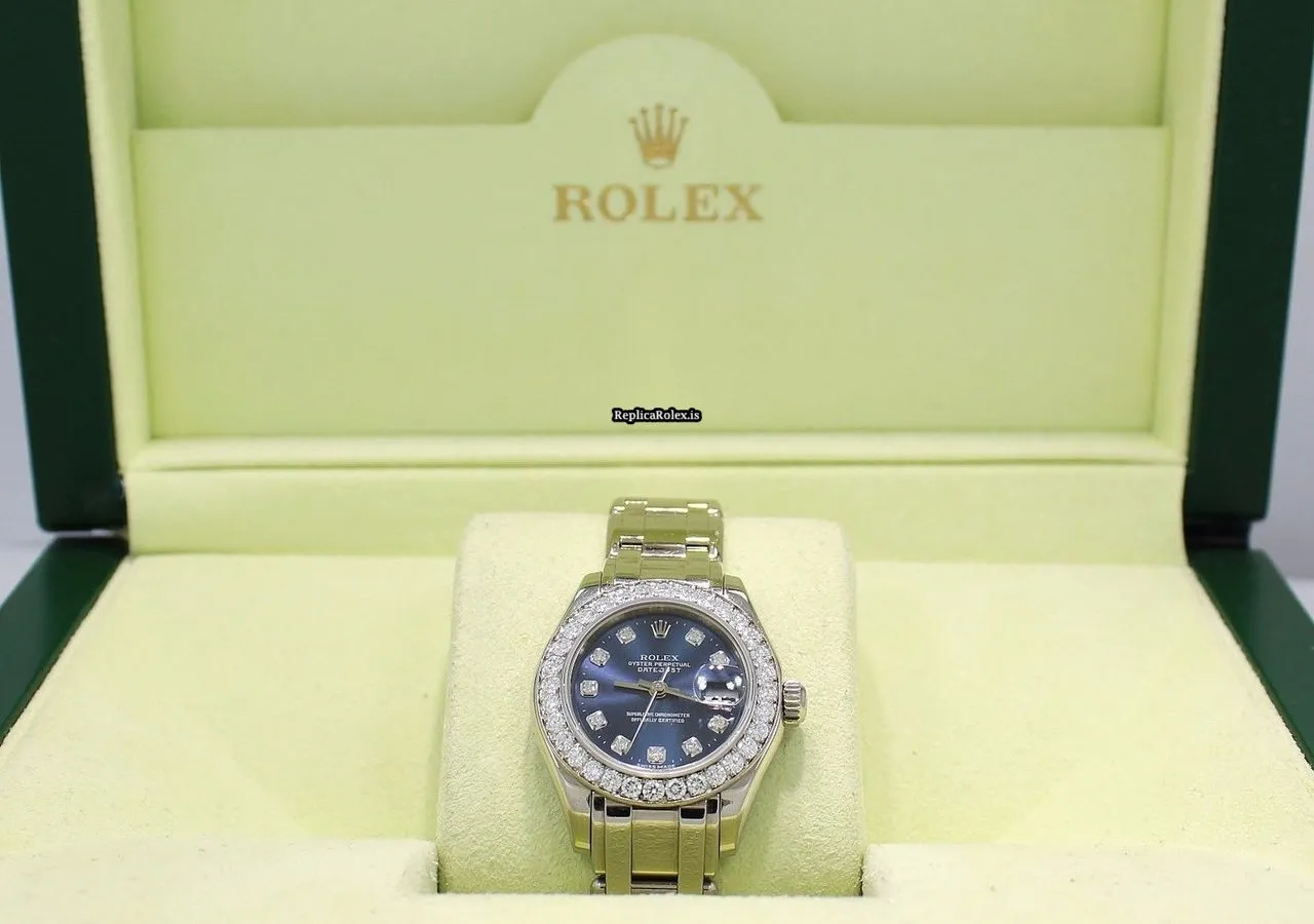 Lovely Replica Rolex Lady-datejust Pearlmaster 80299 Automatic Movement 29mm White Gold Case Watch - Image 3
