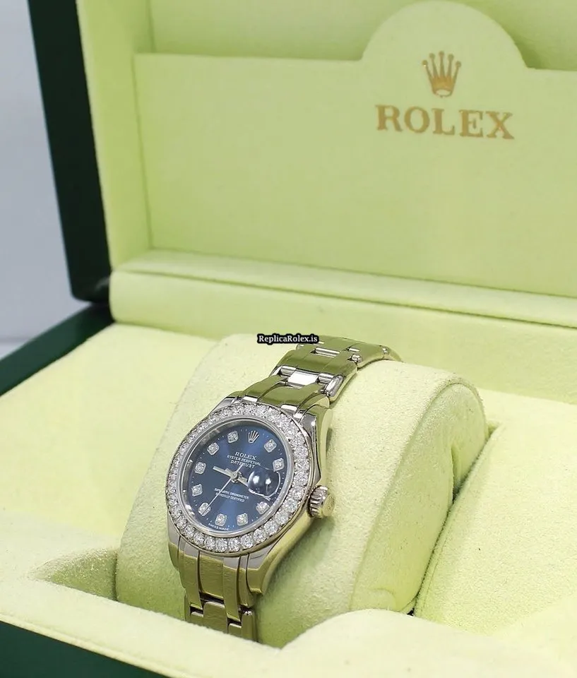 Lovely Replica Rolex Lady-datejust Pearlmaster 80299 Automatic Movement 29mm White Gold Case Watch - Image 4