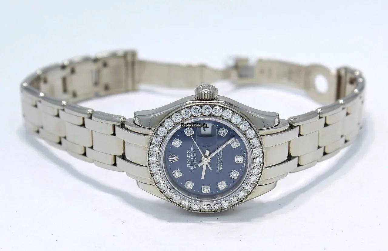 Lovely Replica Rolex Lady-datejust Pearlmaster 80299 Automatic Movement 29mm White Gold Case Watch - Image 8