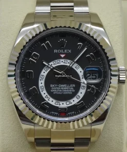 Exquisite Imitation Rolex Sky-dweller 326939 Caliber 9001 Automatic Movement 42mm White Gold Case Mens/unisex Watch