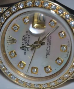 Special Clone Rolex Datejust Self Winding Automatic 26mm Yellow Gold Case Womens Watch