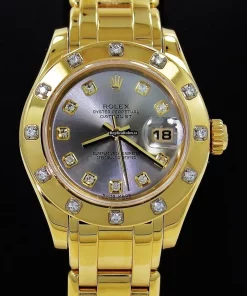 1:1 Replica Rolex Lady-datejust Pearlmaster 80318 Automatic Movement 29mm Yellow Gold Case Womens Watch