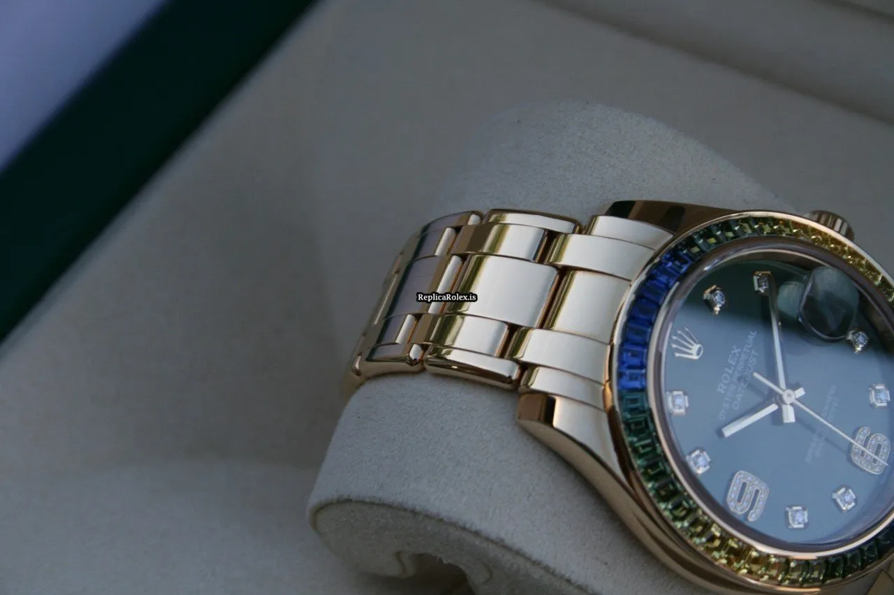 Superior Replica Rolex Pearlmaster 86348sablv Caliber 3235 Automatic Movement 39mm Yellow Gold Case Mens/unisex Watch - Image 4