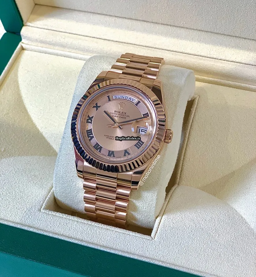 Wonderful Fake Rolex Day-date II 218235 Caliber 3156 Automatic Movement 41mm Rose Gold Case Mens/unisex Watch - Image 2