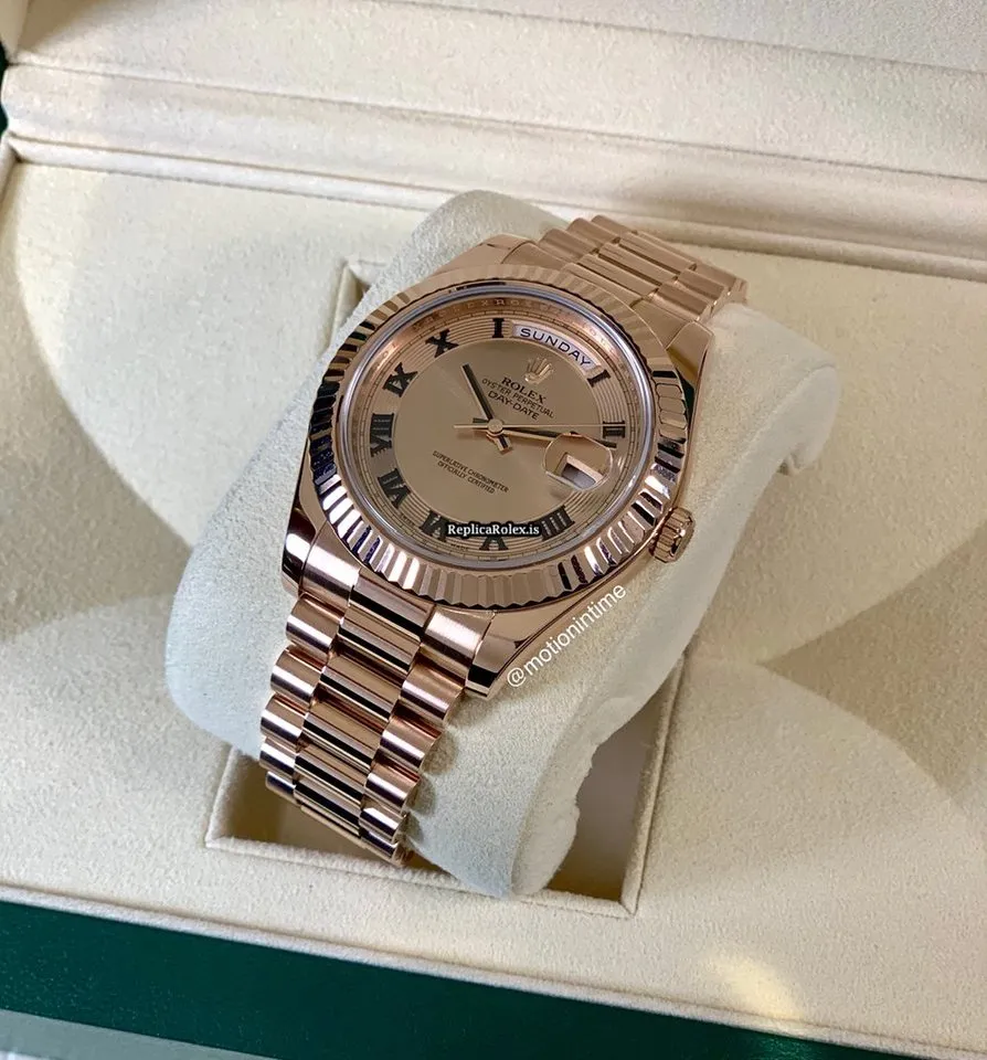Wonderful Fake Rolex Day-date II 218235 Caliber 3156 Automatic Movement 41mm Rose Gold Case Mens/unisex Watch - Image 3