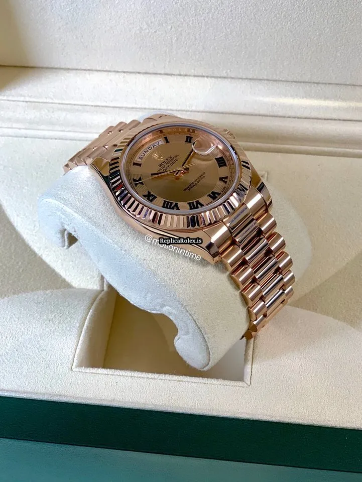 Wonderful Fake Rolex Day-date II 218235 Caliber 3156 Automatic Movement 41mm Rose Gold Case Mens/unisex Watch - Image 4