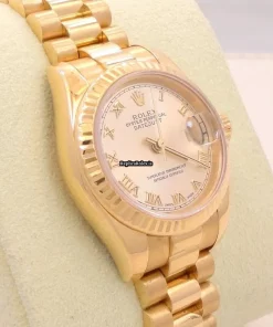 Perfect Fake Rolex Lady-datejust 179178 Automatic Movement 26mm Yellow Gold Case Watch