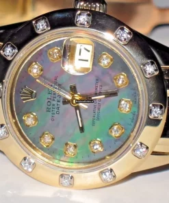 Unique Fake Rolex Datejust Self Winding Automatic 26mm Yellow Gold Case Womens Watch