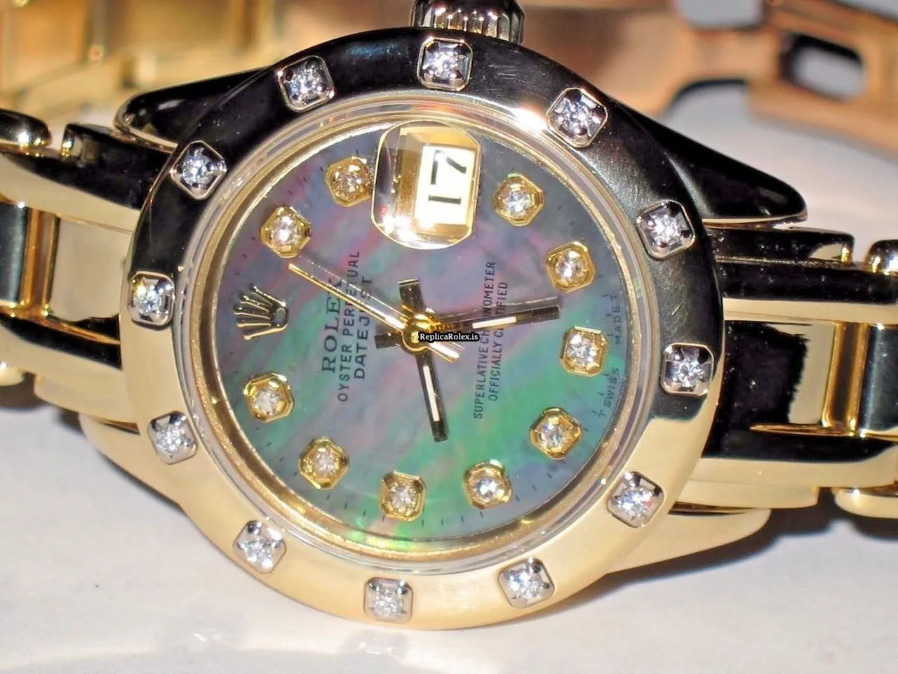 Unique Fake Rolex Datejust Self Winding Automatic 26mm Yellow Gold Case Womens Watch