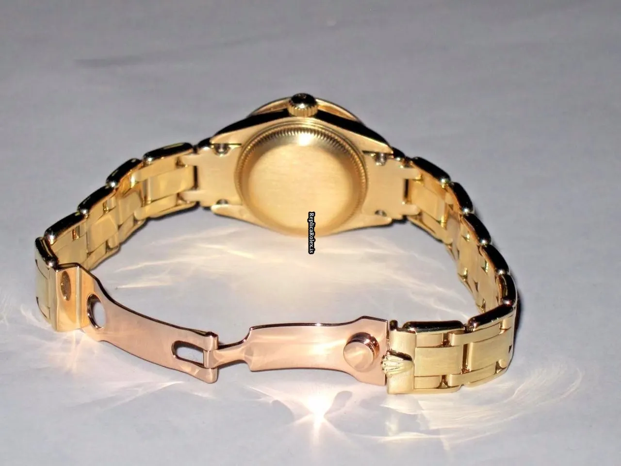 Unique Fake Rolex Datejust Self Winding Automatic 26mm Yellow Gold Case Womens Watch - Image 6