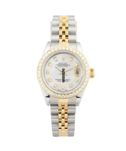 High-end Fake Rolex Lady-datejust 69173 Caliber 2135 Automatic Movement 26mm Gold/steel Case Womens Watch