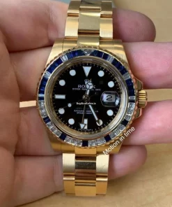 Amazing Replica Rolex Gmt-master II 116748 Caliber 3186 Automatic Movement 40mm Yellow Gold Case Mens/unisex Watch