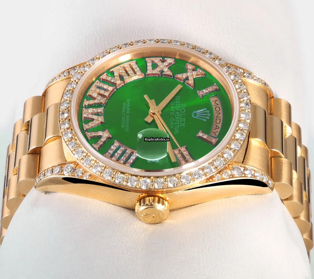Exquisite Replica Rolex Day-date 36 18038 Automatic Movement 36mm Yellow Gold Case Mens/unisex Watch - Image 4