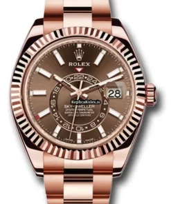 Incredible Fake Rolex Sky-dweller 326935 Caliber 9001 Automatic Movement 42mm Rose Gold Case Mens/unisex Watch
