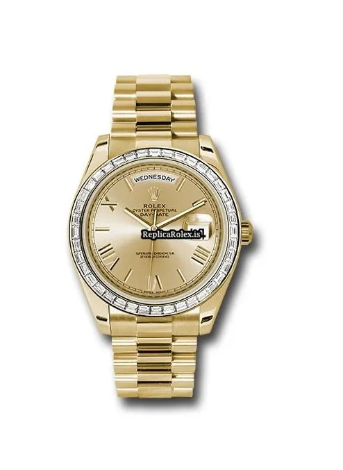 Lovely Replica Rolex Day-date 40 228398tbr Caliber 3255 Automatic Movement 40x48mm Yellow Gold Case Mens/unisex Watch