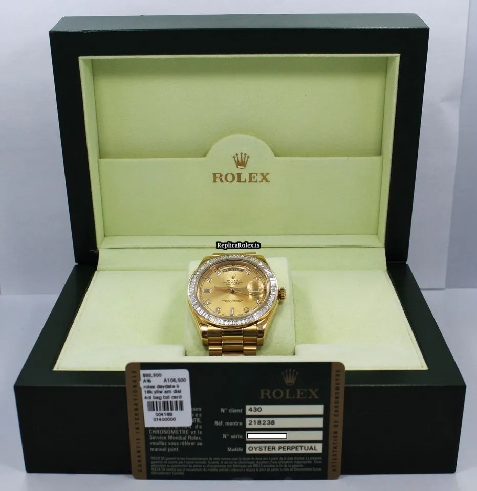 Top Replica Rolex Day-date II 218238 Automatic Movement 41mm Yellow Gold Case Mens/unisex Watch - Image 12